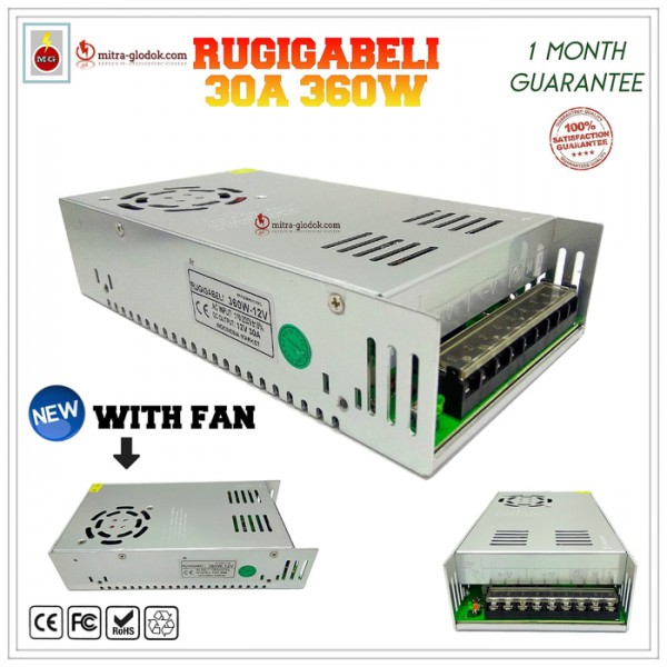 Power Supply Trafo Rugigabeli DC 12V 30A 360W (Standard Quality)